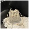 Cute Luxury Straw Woven Shoulder Crossbody Bucket Bag New Casual Summer Travel Beach Women Trendy Crossbody Handbags for Travel