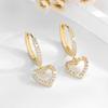 14K Gold Plated Heart Zircon Ear Cuffs - Stylish and Elegant Fashion Earrings