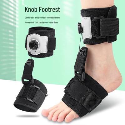 Adjustable Foot Drop Brace with Ankle Support and Fixation Strap for Day and Night Use