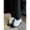 Cowhide version~ Korean thick-heeled fluffy boots winter velvet snow boots high-heeled short boots women's new thermal cotton boots