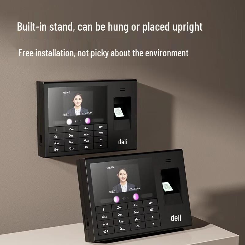 Deli Face & Fingerprint Time Attendance Machine 3765PRO CN plug (adapter included)