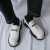 New Men Business Loafers Black and White Casual Thick-soled Anti-slip Brand Shoes Social Shoes Sizes 38-46 Men Shoes