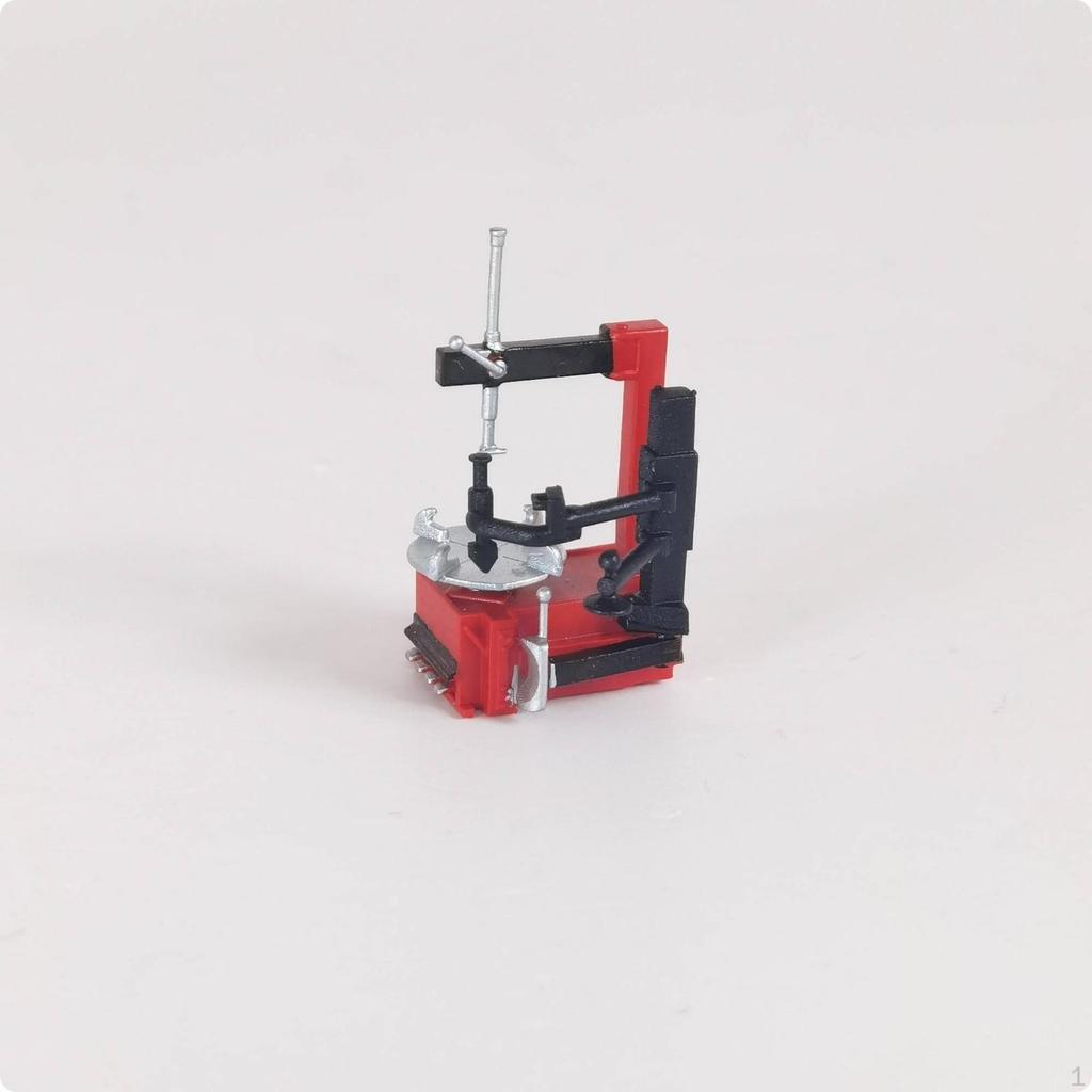Automotive Repair Workshop Scene Red Black Silver 1:64 Scale Miniature Molded Details Display Base
