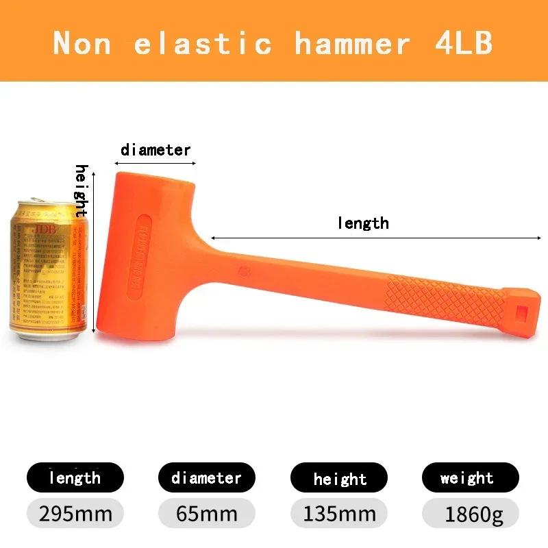 

Multifunctional Rubber Mallet 0.5-4LB - Orange Glue-Free Flooring & Wood Installation Hammer(Soft Elasticity,No Adhesive Needed)