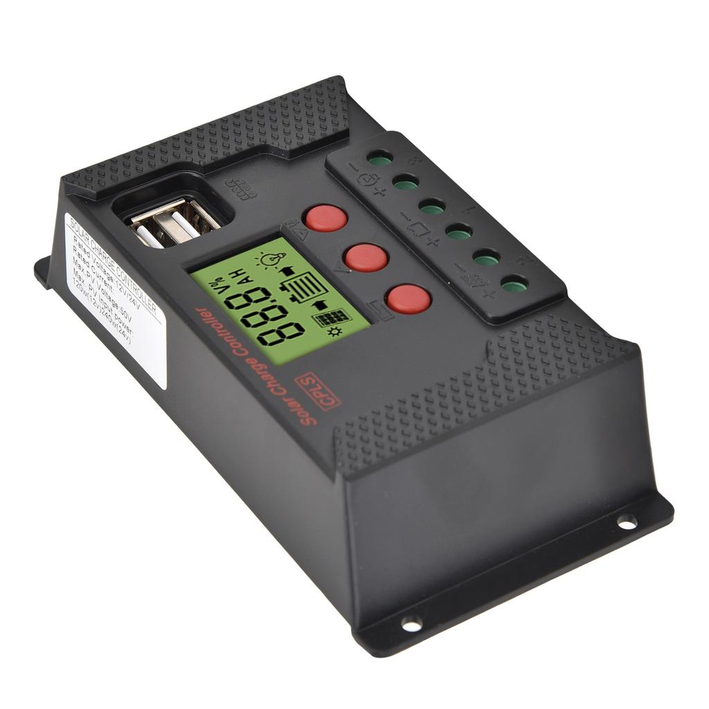 40A Solar Panel Charge Controller Portable 12V 24V PWM Auto Battery Charging Regulator