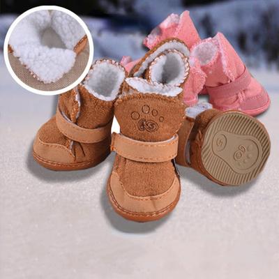 Scarpe per cani da compagnia 4 pezzi Stivali spessi e caldi per pioggia e neve in cartone Prewalker Scarpe da ginnastica per cuccioli Accessori per cani