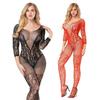 Výšivka s dutou síťovinou bez rozkroku pro ženy Bodystocking Sexy průsvitné body