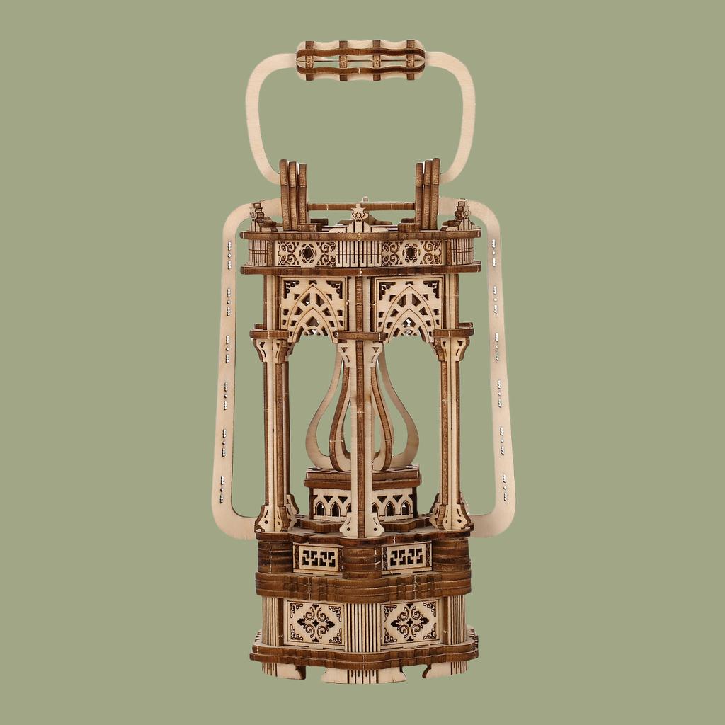 3D Wooden Puzzles for Adults Handmade DIY Crafts Model Kits Rotating Vintage Lantern Hands On Activity Desk Decor Birthday Or Ch