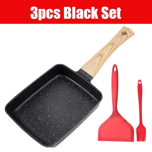 Japanische Omelettpfanne Antihaft Tamagoyaki Eier Bratpfanne Vielseitiger Frühstücks Kocher Pfanne für Eier Pfannkuchen Plett Crêpes