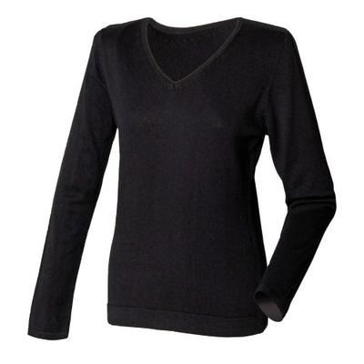 Pulover / Hanorac pentru femei/doamne, tricot fin, cu decolteu în V, calibrul 12