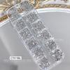 12-Grid Gold & Silver Alloy Flat-Bottom Half-Round Nail Art Decorations