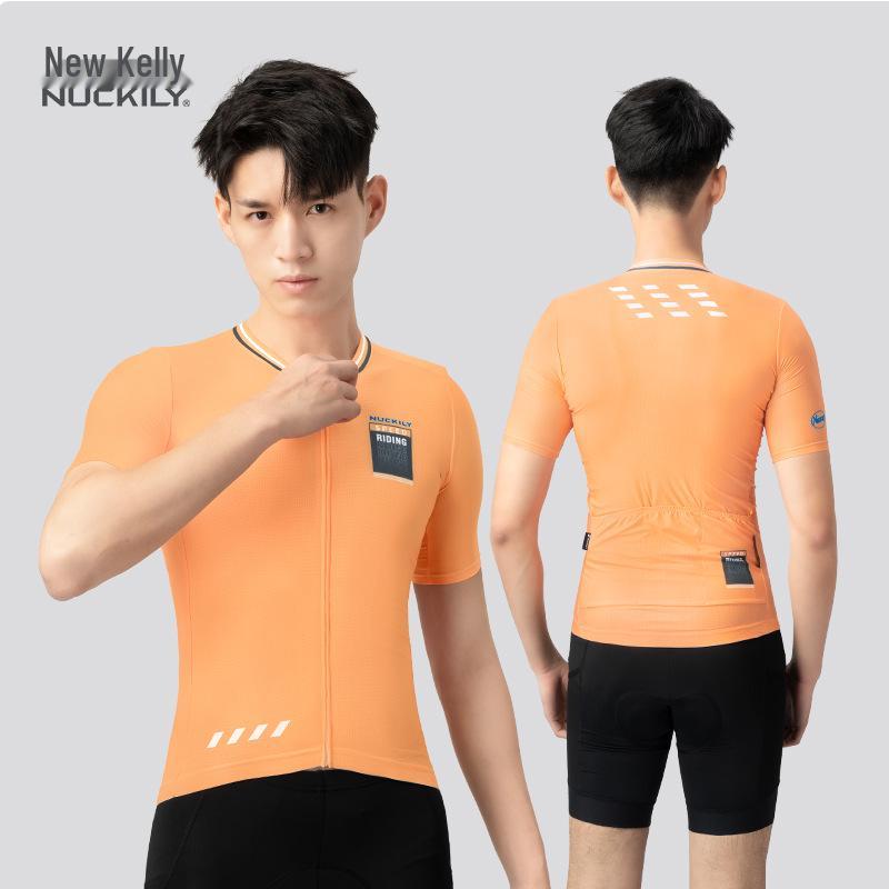 NUCKILY Unisex Lightweight Short Sleeve Cycling Jersey Set - Breathable, Sweat-Wicking Road Bike Clothing XXL