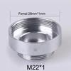2Pcs M22 Change To 16 18 20 22 24 26 28 30 32mm Male Female Faucet Adapter Kitchen Bathroom Brass Water Tape Joint