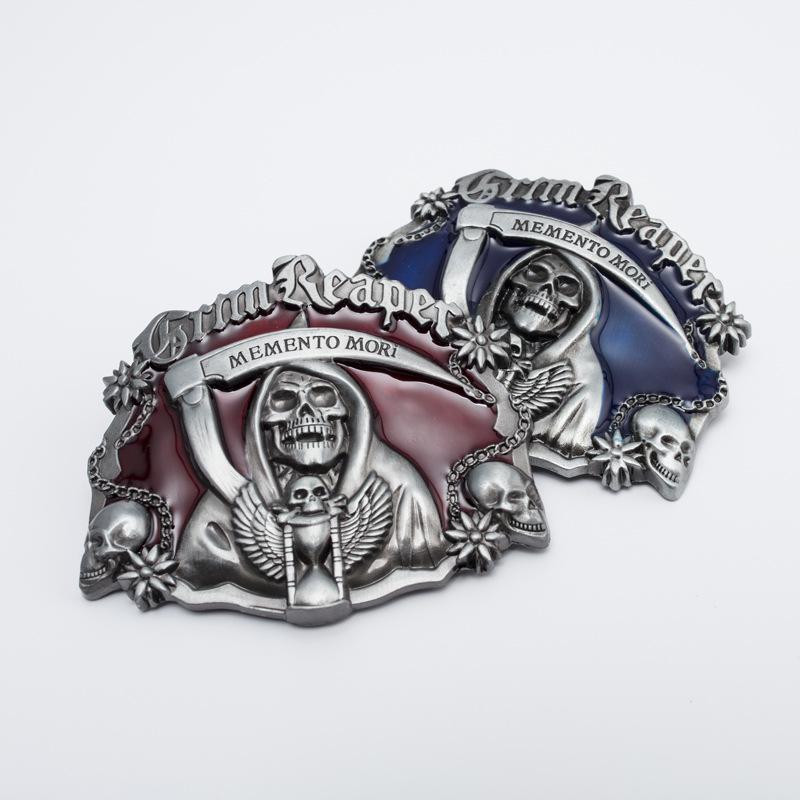 Men's Trendy Red Retro Skull Punk Belt Buckle