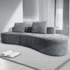 Sofá modular cinza claro de 4/5 lugares, assento extra profundo de 95cm, revestimento de linho de alta qualidade, sem montagem