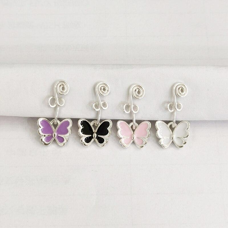 1Pc Goth motyl drut miedziany spirala fałszywy Piercing kolczyk w nosie Punk złoty kolor klip kolczyk w nosie klips do ucha mankiet biżuteria do ciała