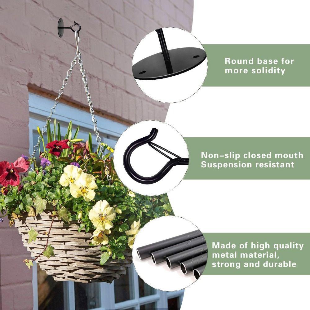 Wall Mount Ceiling Hook Durable Carbon Steel Plant Hanging Hook New Flower Pots Lifting Hook