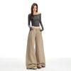 Khaki High Waist Straight Jeans Women's Spring New Versatile Loose and Skinny Wide Leg Casual Long Pants