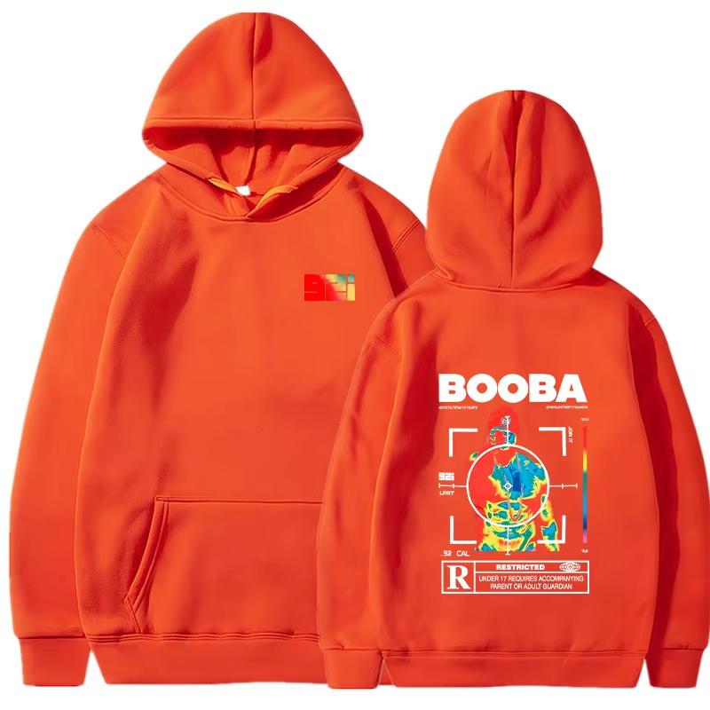 and wo hooded sportswear with long sleeves and printed designs, fashionable and sci-fi style, for street casual wear
