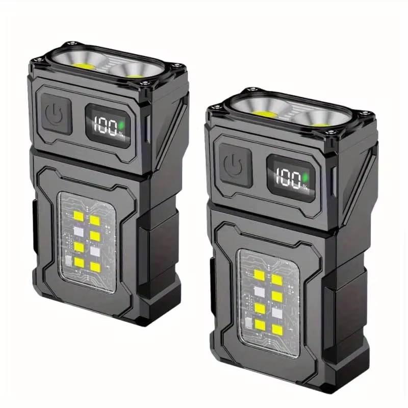 Bright USB Rechargeable LED Torch with COB Emergency Light Portable Work Lights Tail Magnet Flashlight Super Bright Camping Lamp