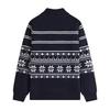 NVG Herren Fair Isle Strickpullover mit halbem Reißverschluss