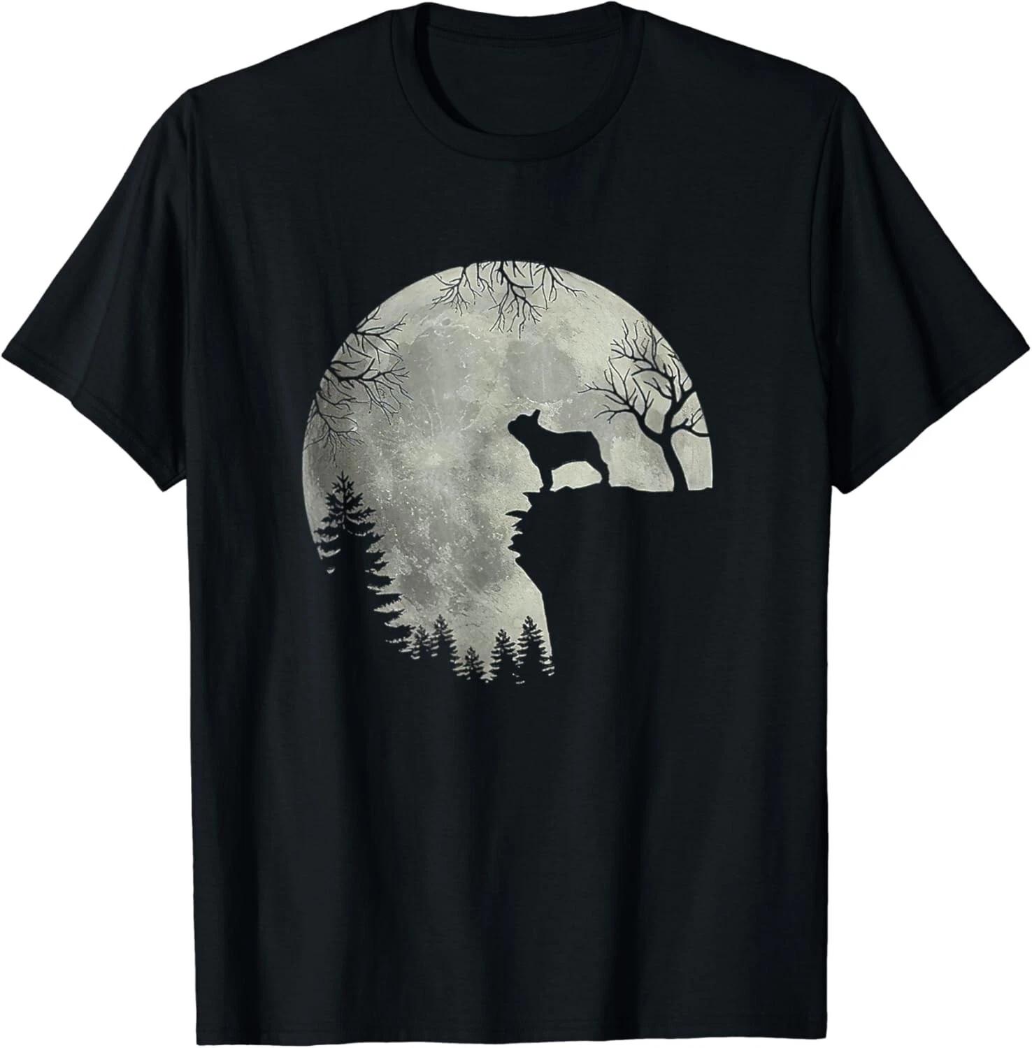 Funny French Bulldog Dog And Moon Halloween Costume Gift Unisex T-Shirt 3XL