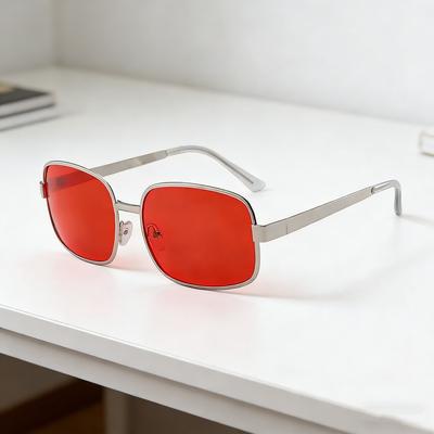 Retro Personalized Metal Square Frame Women's Sunglasses Outdoor Neutral High Quality Street Photography UV400 Sunscreen Glasses