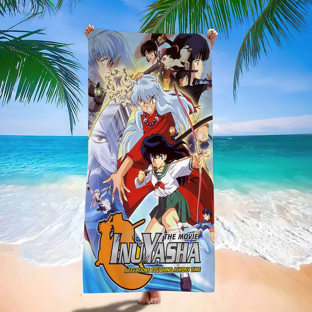 Anime I-Inuyasha Vintage Microfiber Printed Beach Towel Mountain Climbing Yoga Beach Swimming Running Absorbent Soft Towel