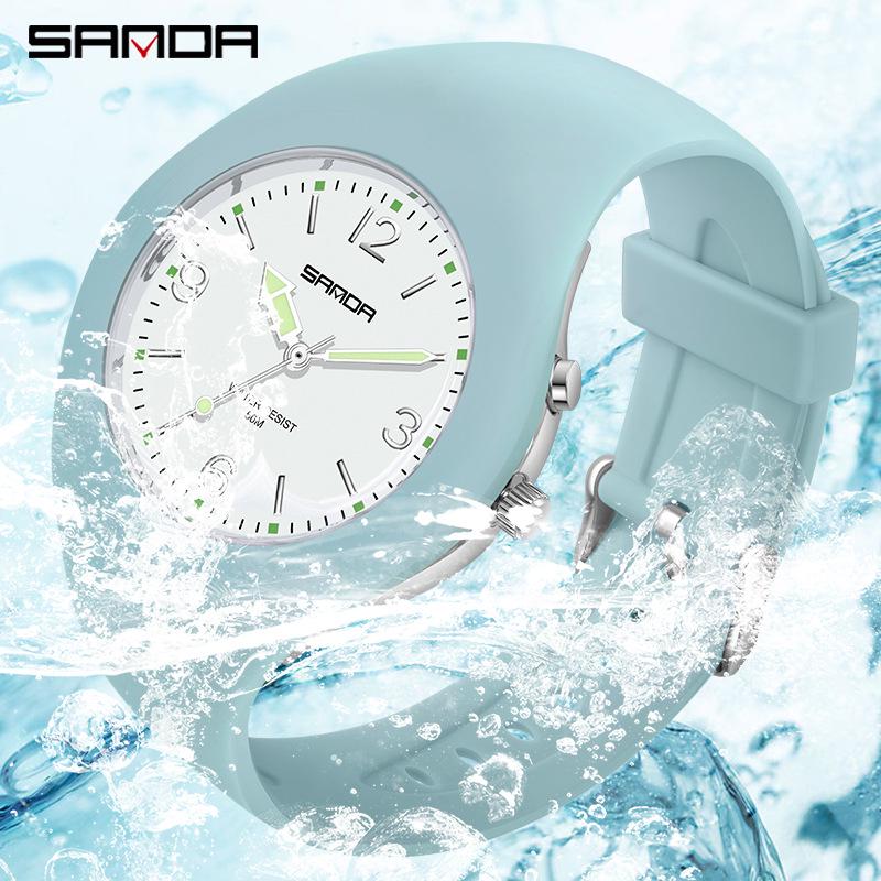 Sanda Macaron Color Fluorescent Waterproof Sports Watch for Men & Women