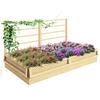 Raised Bed Planter Box Herb Garden Weather Resistant 1 Trellis 183 X 98.5 X 95 Cm Natural