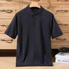 Men's Casual Polo Collar Knitwear: Spring/Summer Solid Color Short Sleeve Pullover