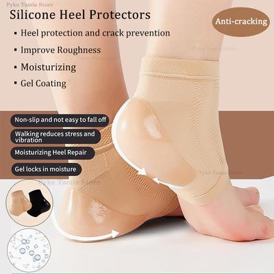 2pcs Heel Protective Cover Silicone Feet Care Anti-Crack Pain Relief Moisturizing Socks Men Women Shoe Cushion Insoles Inserts
