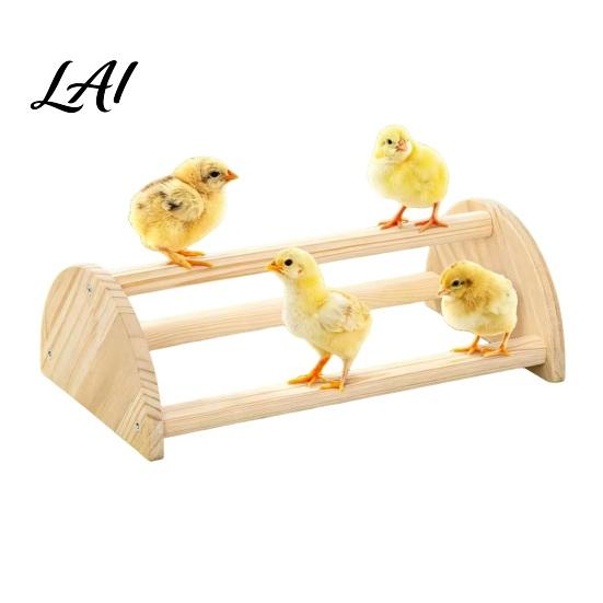 Hühnerstange Holz Küken Sitzstange Ständer Kiefernholzstange Halbrund Sicherer Kletterständer Spielzeug Klettergerüst für Hühnerstall Brutkasten Papageien Verwendung Montage beige