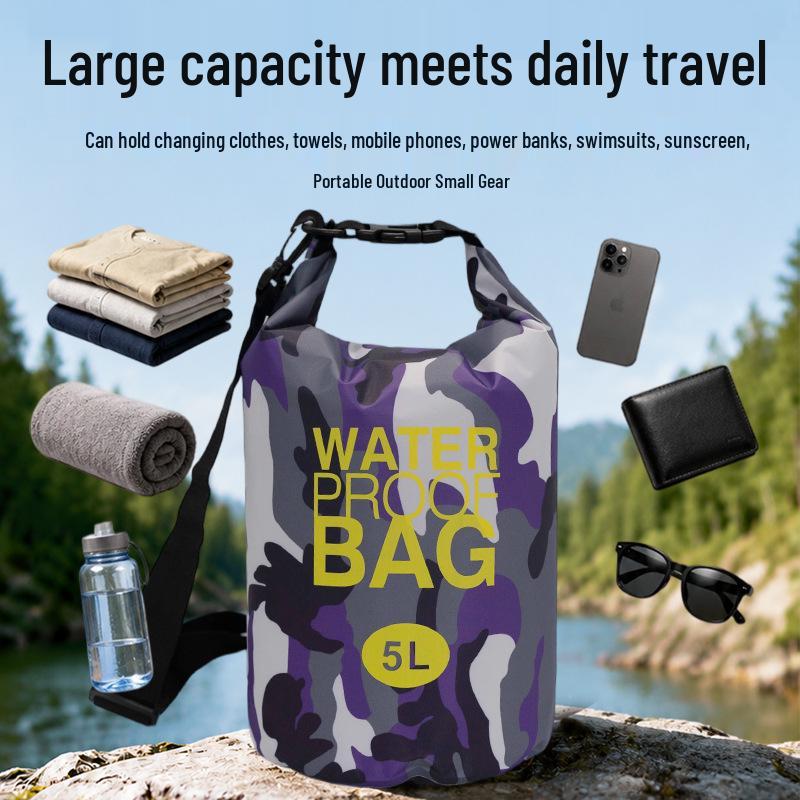 PVC Camouflage Waterproof Floating Bag - Single/Double Shoulder Foldable Outdoor Storage Bag