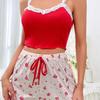 Homewear lace suspender shorts set comfortable home leisure can be worn outside autumn and winter pajamas women
