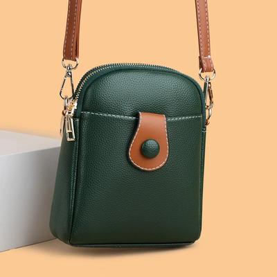 PU Leather Shoulder Satchel For Lady Soild Color Small Phone Purse and Handbag Women Luxury Design Crossbody Bags