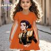 Kpop Demon Hunters Anime Girls Dress Breathable Summer Kids Cartoon Short Sleeve Beach Sundress Casual Nightgown