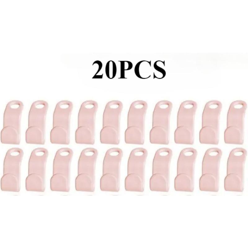 60Pcs Clothes Hanger Connector Hooks Space Saving Hanger Extender Closet Organizer Plastic Extender Clips Wardrobe Coat Shirt