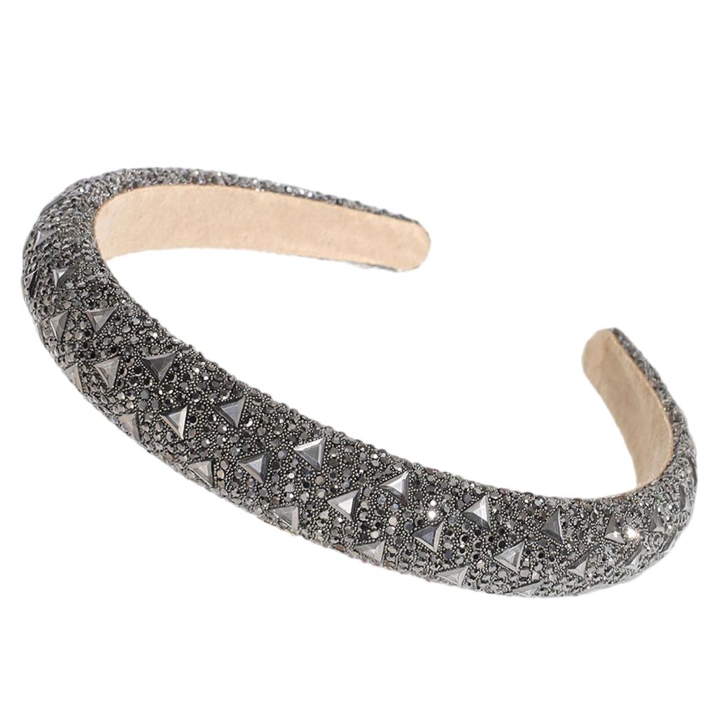 Shimmering Dark Rhinestones Headpiece Lightweight Headbands Adjustable Design For Celebrations Professional Use