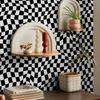 Karierte, selbstklebende Tapete zum Abziehen und Aufkleben, Heimdekoration, Schwarz-Weiß-Tapete, Schrank-, Regal- und Schubladeneinlagen