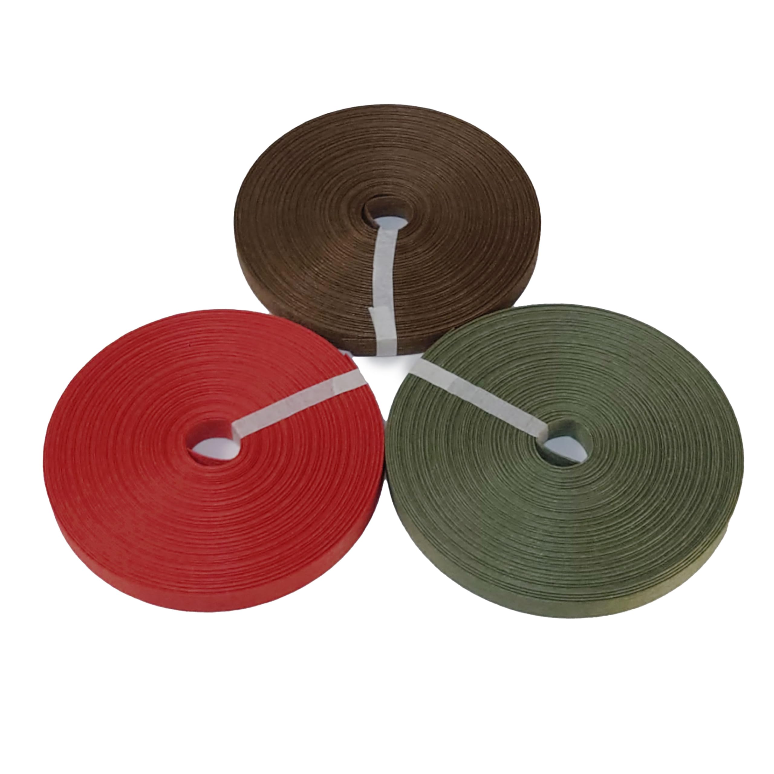 miagolale Крафт-лента, 20 м, 3 штуки, Товары для рукоделия, Бумажная крафт-лента (Моховой зеленый, Древесно-коричневый, Красный)