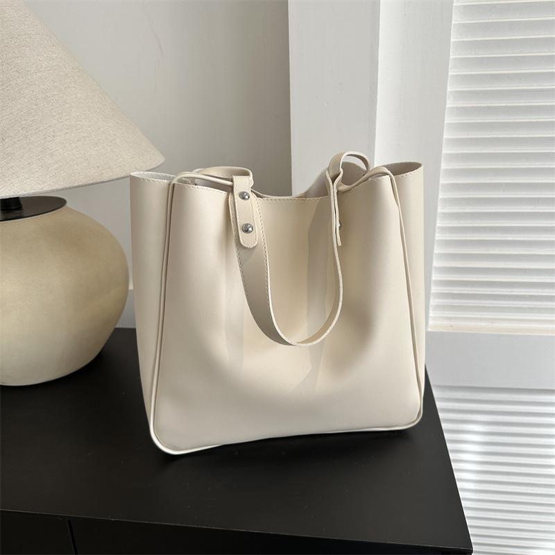 

Сумка-ведро в стиле ретро 2024 года, новая корейская версия, модная сумка-тоут в стиле интернет-знаменитости, корейская версия, модная однотонная сумка большой вместимости белый