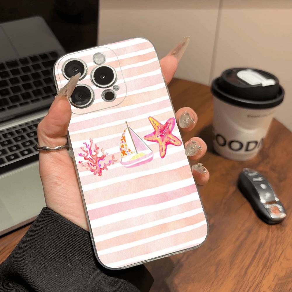 Niedliches Meeresleben, Krabben, Hummer Für IPhone 17 16 15 14 13 12 11 Pro Max Plus Transparente Weiche TPU Handyhülle