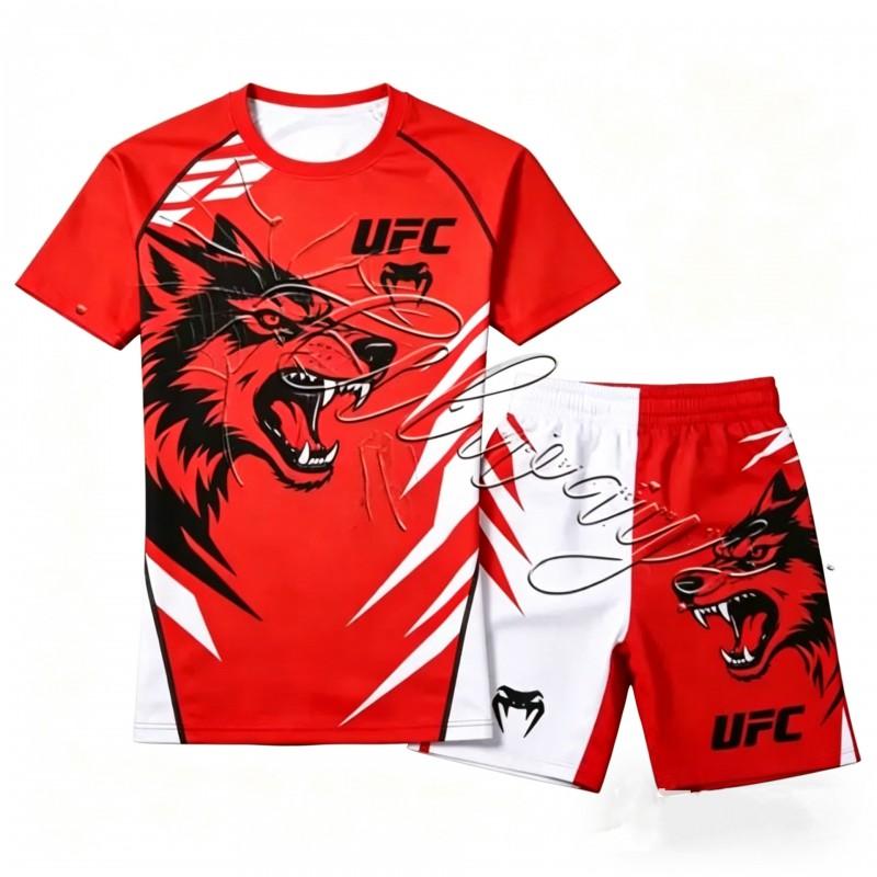 Breathable MMA Boxing Training Shorts Set With Digital Print Men Women Kids Sportswear