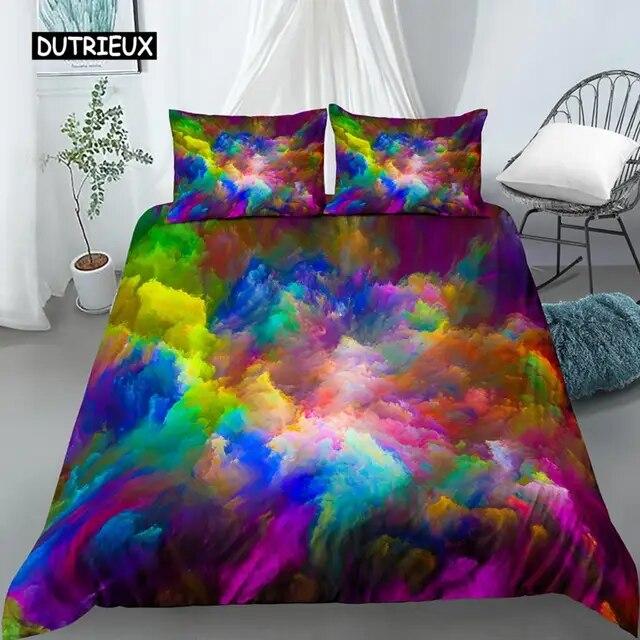 Σετ κρεβατοκάμαρας 3D Tie Dye King Queen Σετ κρεβατοκάμαρας σε στυλ Splash Ink για παιδιά Έφηβοι Ενήλικες Σετ τριών τεμαχίων Παπλωματοθήκη από πολυεστέρα μοντέρνας τέχνης