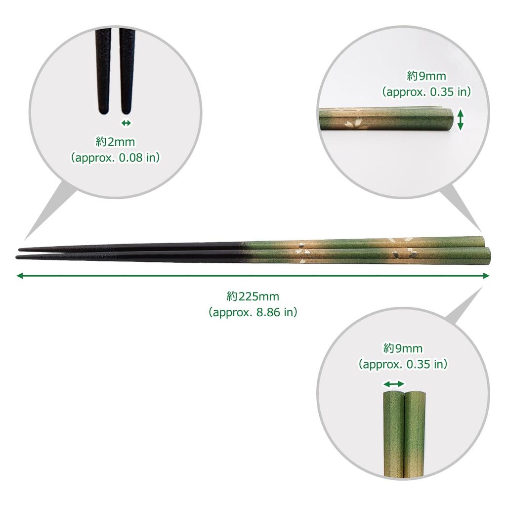Morikuru dishwasher kasumi and gold cherry blossom approximately tapered Japanese SG Wonder Zone Green (Morikuru) Japanese-made chopsticks, safe,