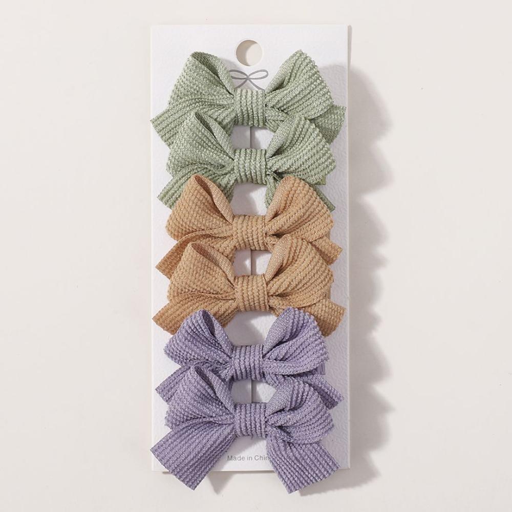 

6 Pcs of Children s Striped Butterfly Hair Clips for Girls Fabric Edges and Cute Princess Side Clip Retro Hair Accessories