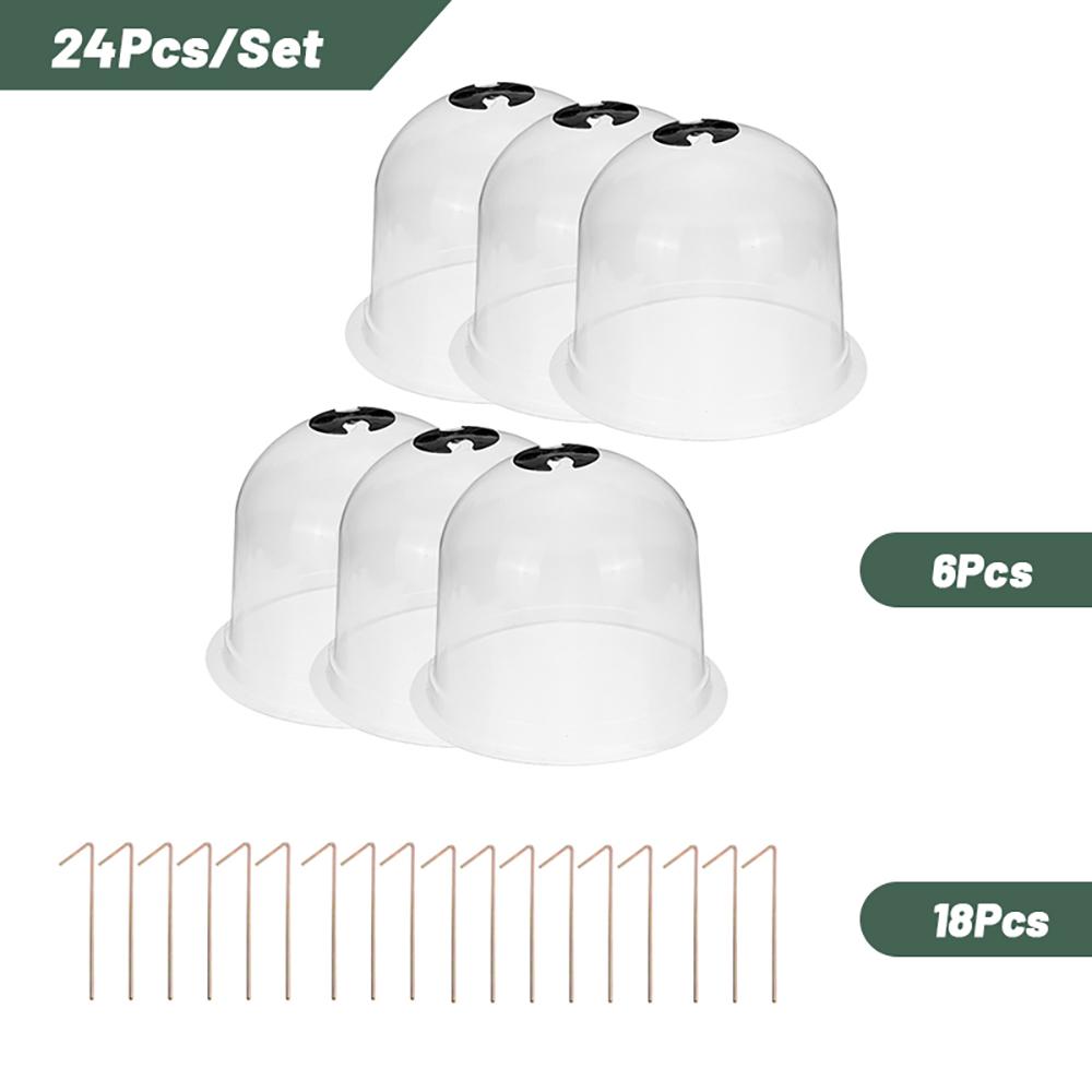 6pcs/Set Garden Plant Dome Reusable Plant Protection Cover Transparent Garden Seedling Cover Insulation Moisturizing Humidity