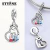 Charms Plataeternal Family Heart-Shaped Pendants Fit Originalbracelets Charms For Women Jewelry Diy Making Gifts