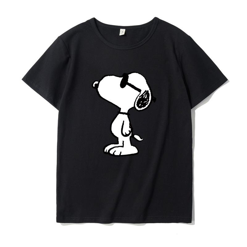 Classic Snoopy Cotton Men's Women's T-shirt Snoopy Cartoon Printed Summer Fashion Casual Comfortable Top Street Clothing